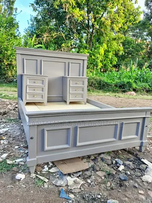5x6 Grey Panel Bed With 2 Sideboxes