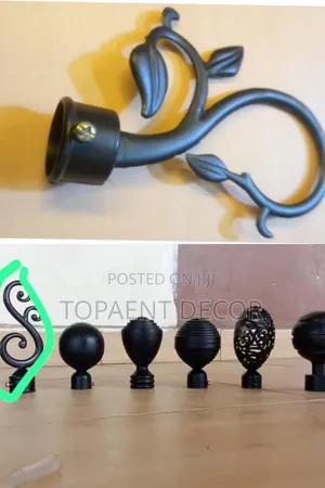 Powder Coated Curtain Rods Black Flower Ends