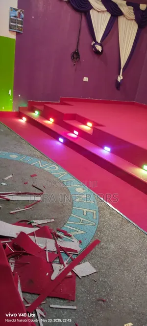 Beautiful Fitted Red Wall to Wall Carpets for Church Altar Decoration