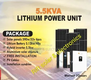 5kva - 5.12kwh Boma Lithium Solar System - (6)590w Solar Solution