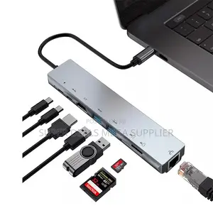 8-in-1 Usb C Hub Adapter With Hdmi , Usb Ports, Ethernet And Sd Card