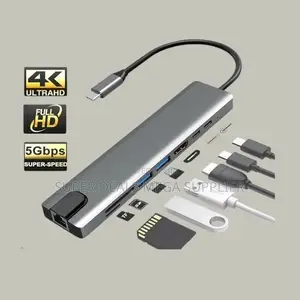 Type C 8-in-1 Hub With Hdmi, Pd Charging, Sd/Tf Card And Usb 3.0