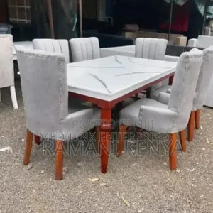 6-Seater Marbled Dinning Table Set