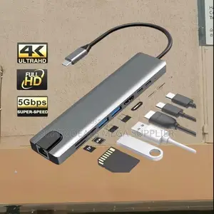 Usb-C 8-in-1 Hub Adapter With Hdmi, Pd Charging, Ethernet Sd Reader