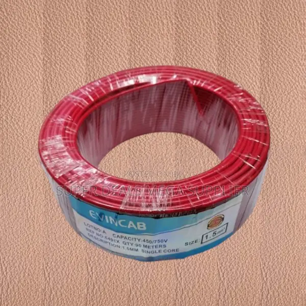 Evin High Quality Red 1.5mm Flame Retardant Wiring Electrical Cable