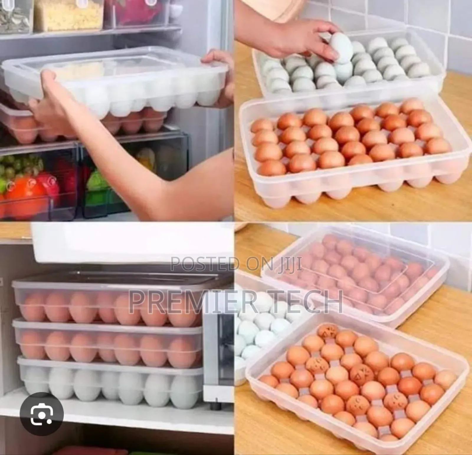 34pc Egg Tray Storage Container With Lid