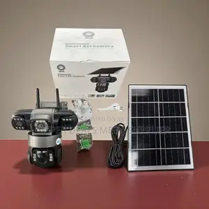 V380 Pro Solar Security Camera Triple Lens Eyes 360 Degree Rotation