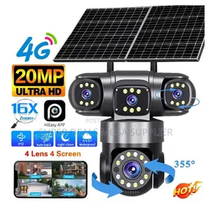 V380 Pro Triple Lens Eyes Solar Camera 4g PTZ Smart Motion Detection