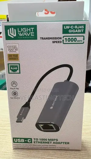 Lightwave Lw-C-Rj45-Gigabit Usb-C to Rj45 Gigabit Adapter