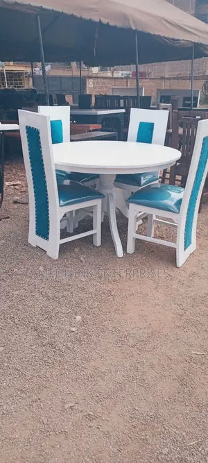 Upholstered Mixed Colour Oval Dinner Table Set