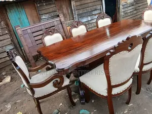 Royal Antique Moscow Design 8-Seater Mahogany Dinning Table Set