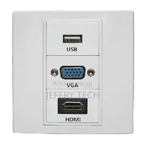 3x1 Modular Wall Face Plate With Hdmi + Usb+ Vga Sockets (Usb+Hdmi+Vga