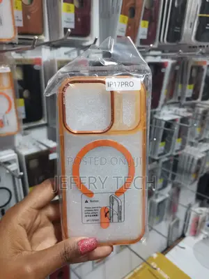 Shituo iPhone 17 Pro Max Magsafe Compatible Clear Case -Orange