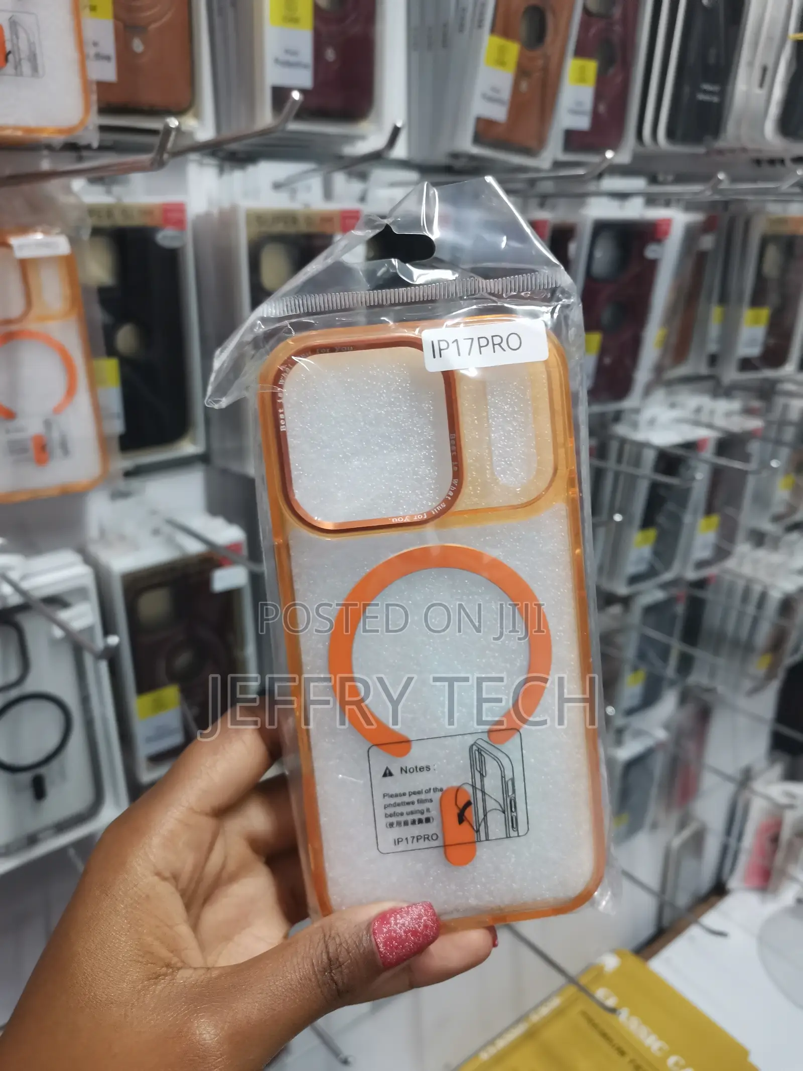 Shituo iPhone 17 Pro Max Magsafe Compatible Clear Case -Orange