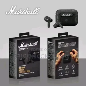Marshall Motif True Wireless Noise Canceling Headphones, in Ear, Black
