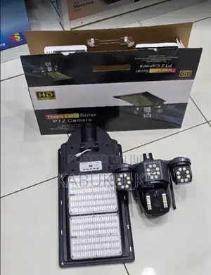 180w Floodlight Triple Lens 4g CCTV Outdoor Camera