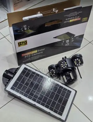 V380 Pro 4g Triple Lens Solar Outdoor PTZ Camera With Solar Floodlight