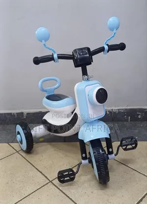 Strong Musical Tricycle With Lights And Mirror For Kids