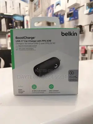 Belkin Boostcharge 30w Usb-C Pd Car Charger With PPS (Cca004btbk)Black