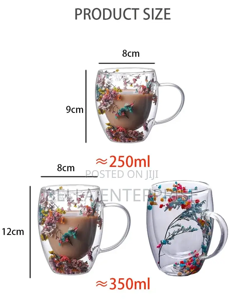 New Arrivals Clear or Real Flowers Between Unbreakable Double Wall