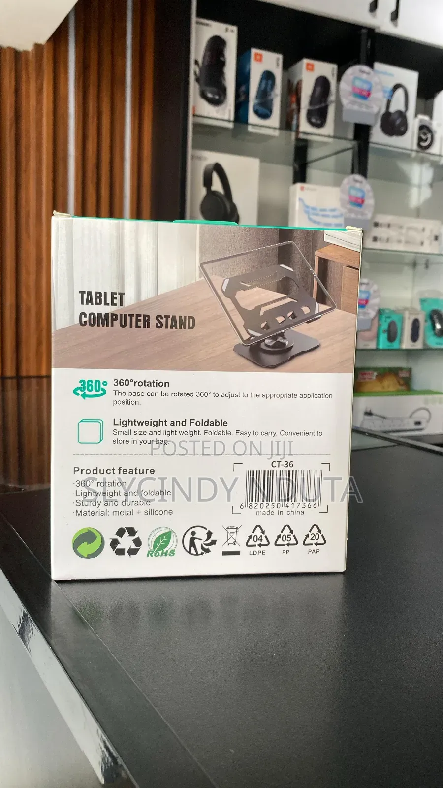 3600 Rotatable Tablet Stand Adjustable Foldable Desktop Stand