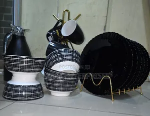 19pcs Breakfast Set-Black and White