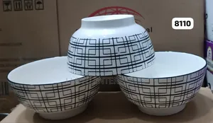 6pcs Deep Bowls White Black