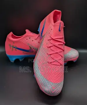 Nike Mercurial Vapor 16 Pro Soccer Cleats in Pink and Blue Colorway.