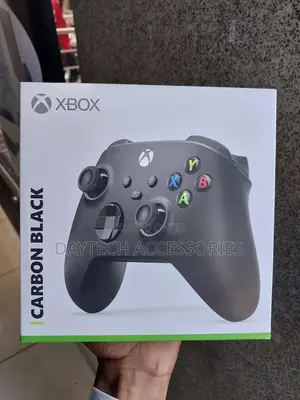 An Xbox Wireless Controller in the Carbon Black Color.