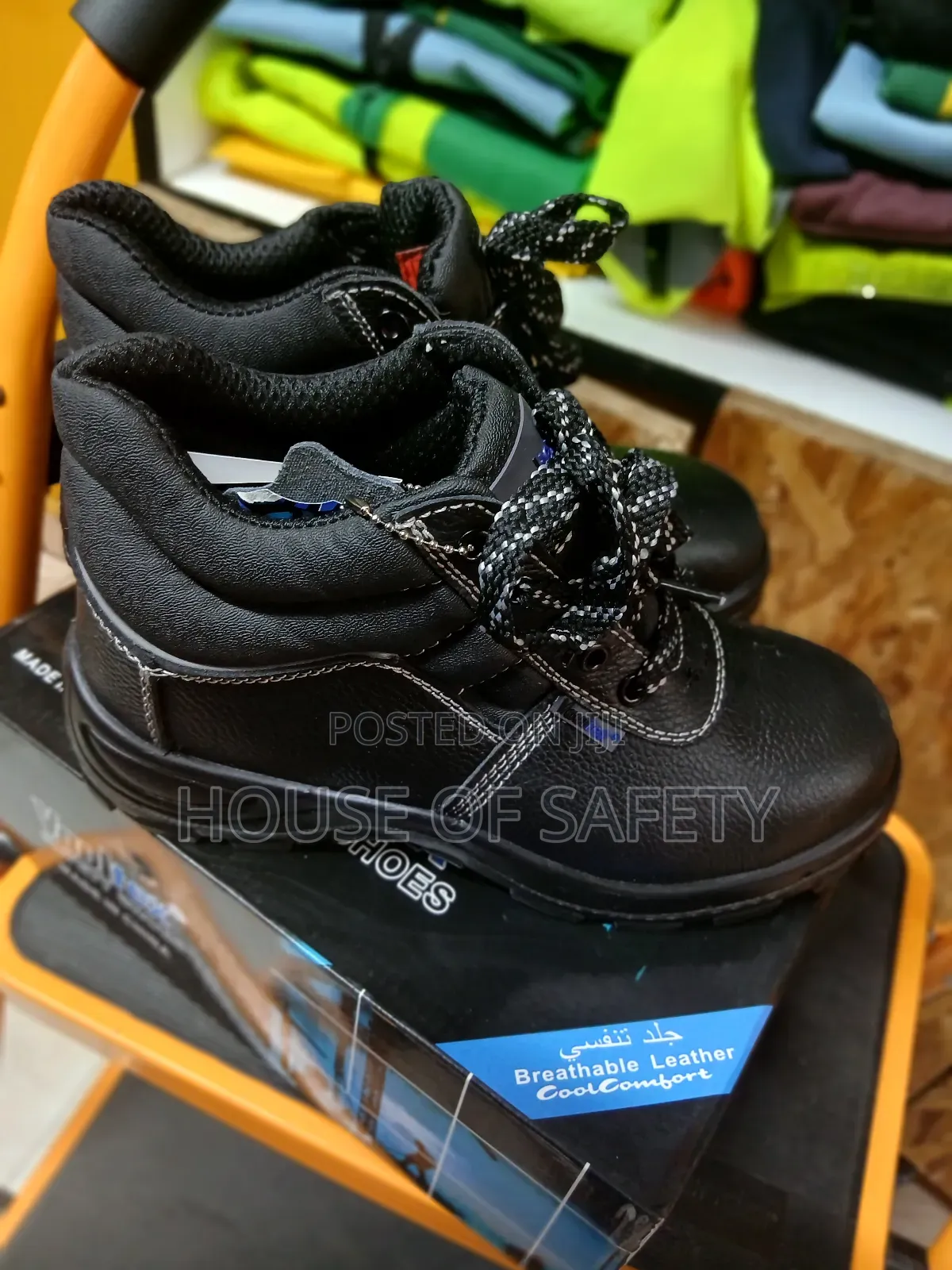 Double-Density Black Outsole for Durability Safety Boot