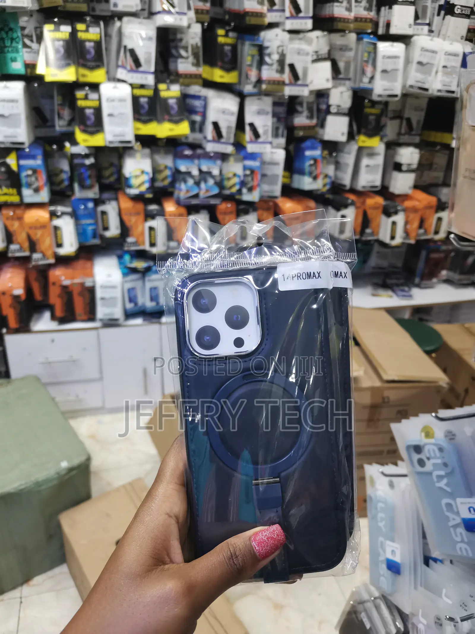 Rmbmax iPhone 14 Pro Max Magsafe Stand Leather Back Case
