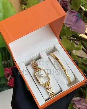 Daniel Wellington Quadro Evergold 5-Link Watch and Bracelet Gift Set