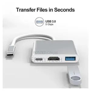 Type-C to HDTV 3-in-1 Adapter (Usb-C to Hdmi + Usb 3.0 + Type-C Pd Cha