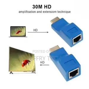 Hdmi to Rj45 Extender (Cat6/6a) Support –Blue
