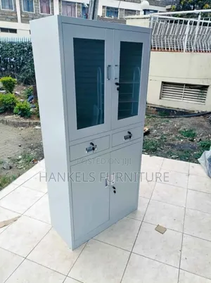 Half-Glass Office Cabinet – Stylish Secure Storage