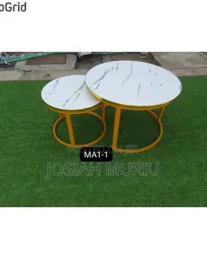 Nesting White Coffee Table Marble Effect (Mdf)