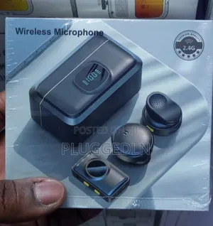 Dual Wireless Lavalier Microphone System With a Charging Case.