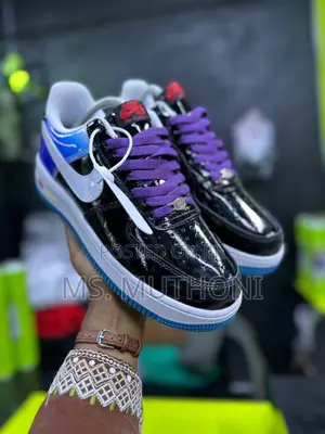 Nike Air Force 1 Low ' '18 Qs Sneaker in Black, Varsity Royal White