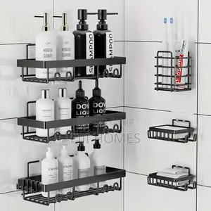 6-Pc Spacious Stainless Steel Shower Organizer