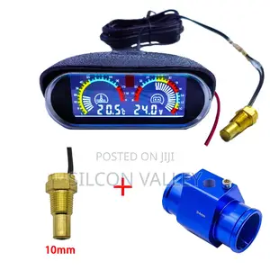 12v 24v Digital Water Temperature Gauge + Volt Sensor 1/8npt