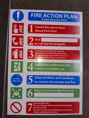 Fire Action Plan Sign