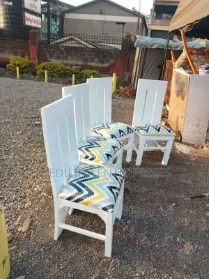 Whitish Solid Dinning Table Chairs