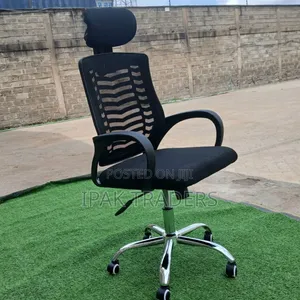 Secretarial Mesh Office Chair With Headrest