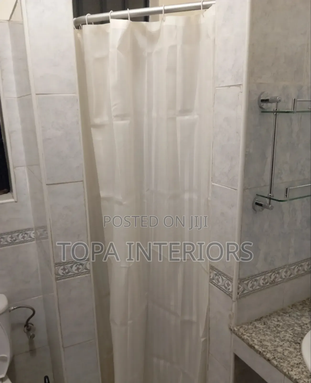 Cream Waterproof Bathroom Shower Curtains
