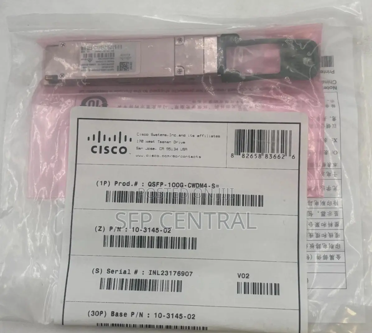 Cisco QSFP-100g-Cwdm4-S 2km SMF Lc Transceiver Module