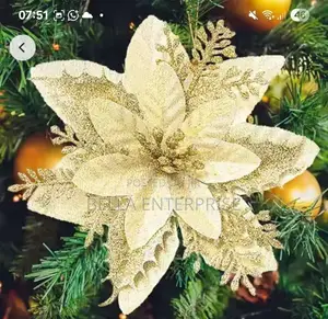 Christmas Tree Flower Decor.
Gold,Red