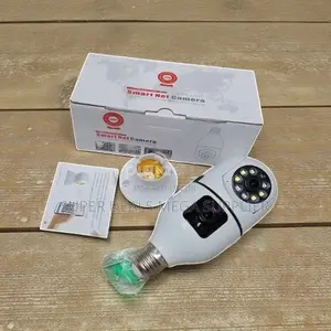 Dual Lens Smart PTZ Bulb Camera With Infrared Leds and Remote Control