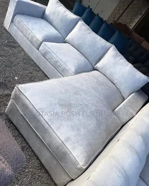 5-Seater Light Grey L-Shape Sofa - Pay on Delivery