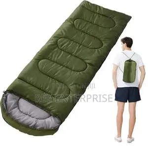 Heavy Army Green And Black Camping Sleeping Bag