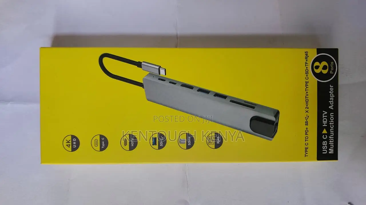 8 In1 Lan Hdmi Hubtype C HDTV Ethernet Usb3.0 2.0 Tf Sd Card Reader
